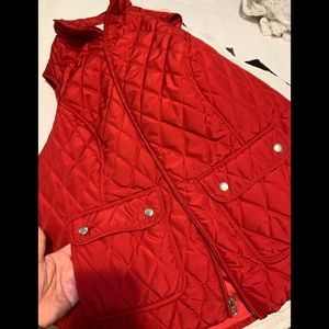 Sassy Red Puffer Vest- Thin
